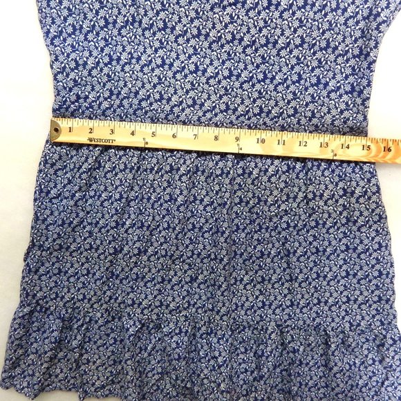 Vertiche Mini Fit and Flare Dress Women's Blue & White Floral Size S - Picture 5 of 10